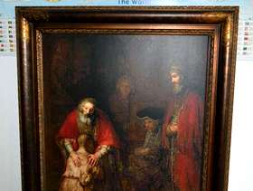 Freecycle Framed Canvas Rembrandt Print, Prodigal Son 39in x 50in, VGC