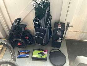Freecycle Callaway Rogue R/H taller golf clubs plus various accessories