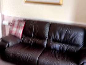 Freecycle 3 piece brown leather suite