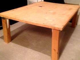 Freecycle Homemade wooden coffee table