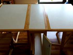 Freecycle Wooden Fold Away Table and 4 chairs