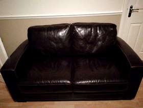 Freecycle Brown leather 2 seater sofa