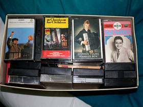 Freecycle Shoebox of various classical cassettes