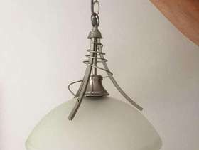 Freecycle Brushed metal pendant light fitting with frosted glass shade
