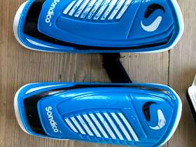 Freecycle Selection of shin guards + head guard.