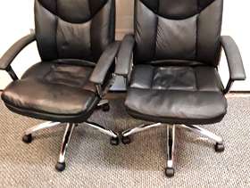 Freecycle Pair of Leather Office Chairs