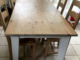 Freecycle Pine dining table and chairs