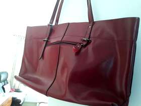 Freecycle Large red leather handbag