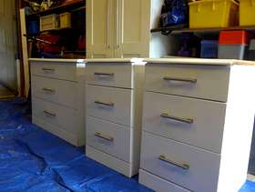 Freecycle Three white bedroom chests