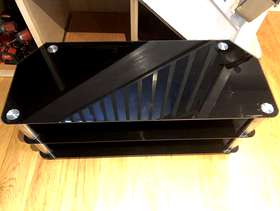 Freecycle Dark glass tv stand