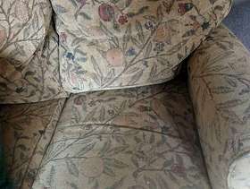 Freecycle Mustard sofa with fruit & leaves design
