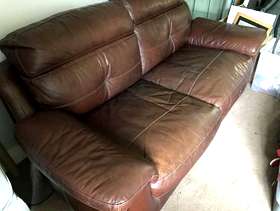 Freecycle Brown leather sofa