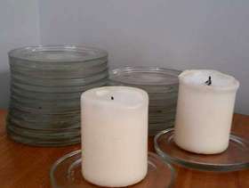 Freecycle 20 Glass Candle Plates