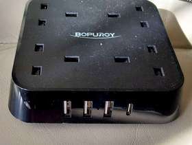 Freecycle 4 Socket plug extension with USB slots