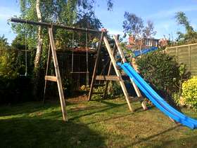 Freecycle Wooden climbing frame and slide