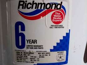 Freecycle 40gal natural gas water heater