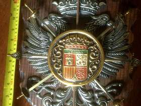 Freecycle Spanish wooden and metal wall shield