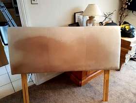 Freecycle King size Suede headboard. 2 drawer Divan