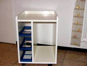 Freecycle IKEA Anton computer stand in mahogany