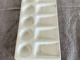 Freecycle Vintage ceramic artists’ paint palette with ten mixing pans in ...