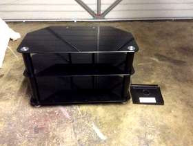 Freecycle Black glass TV stand
