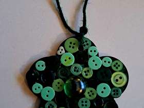 Freecycle Button mosaic ornament