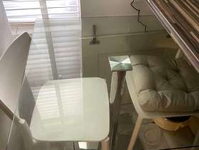 Freecycle Glass dining table with two chairs