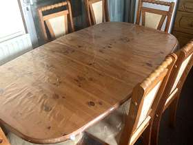 Freecycle Free - Wooden Dinning room table and x 6 Chairs