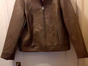 Freecycle Anne Weyburn Collarless Faux Leather Jacket