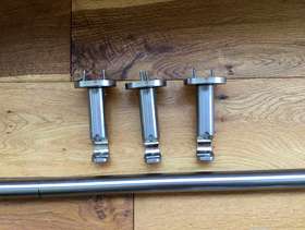 Freecycle Brushed steel 265cm wide curtain pole