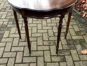 Freecycle Half moon wooden table