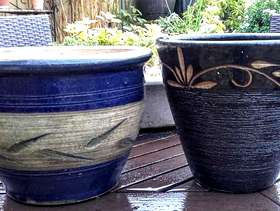 Freecycle 2 glazed plant pots