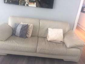 Freecycle Free three seater cream leather sofa