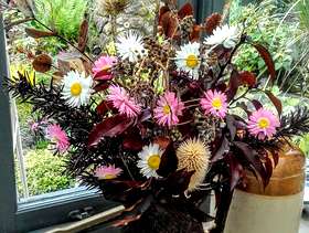 Freecycle Dried flowers in an ornate jug