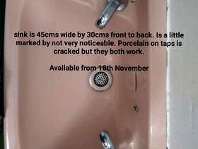 Freecycle Pink recessed cloakroom sink