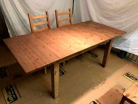 Freecycle Ikea dining room table with leaf