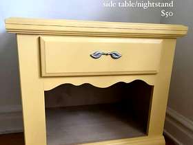Freecycle Yellow Solid Wood Modern Side Table Night Stand