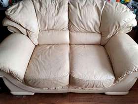 Freecycle Italian Cream Leather Sofa