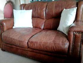 Freecycle Brown Leather Settee