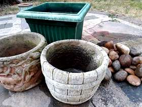 Freecycle Plant Pots and Rock Garden Stones