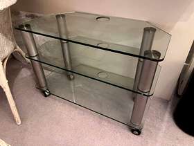 Freecycle Glass TV stand, 31” wide