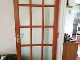 Freecycle Three x 15 panel glazed internal doors - dark colour