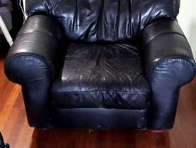 Freecycle Oversized Black Leather Chair