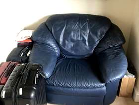 Freecycle Blue leather armchair free