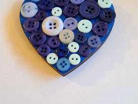 Freecycle Button mosaic heart shaped magnetic fridge magnet