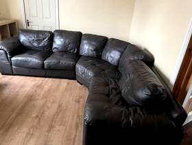 Freecycle Brown leather corner sofa
