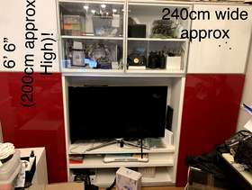 Freecycle IKEA tv unit with cupboards and shelves and sliding doors