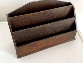 Freecycle Vintage wooden, letter rack, 3 pockets, both sections are removeable