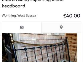 Freecycle Laura Ashley superking metal headboard