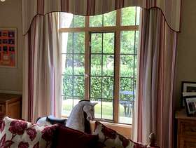 Freecycle Striped Raspberry curtains